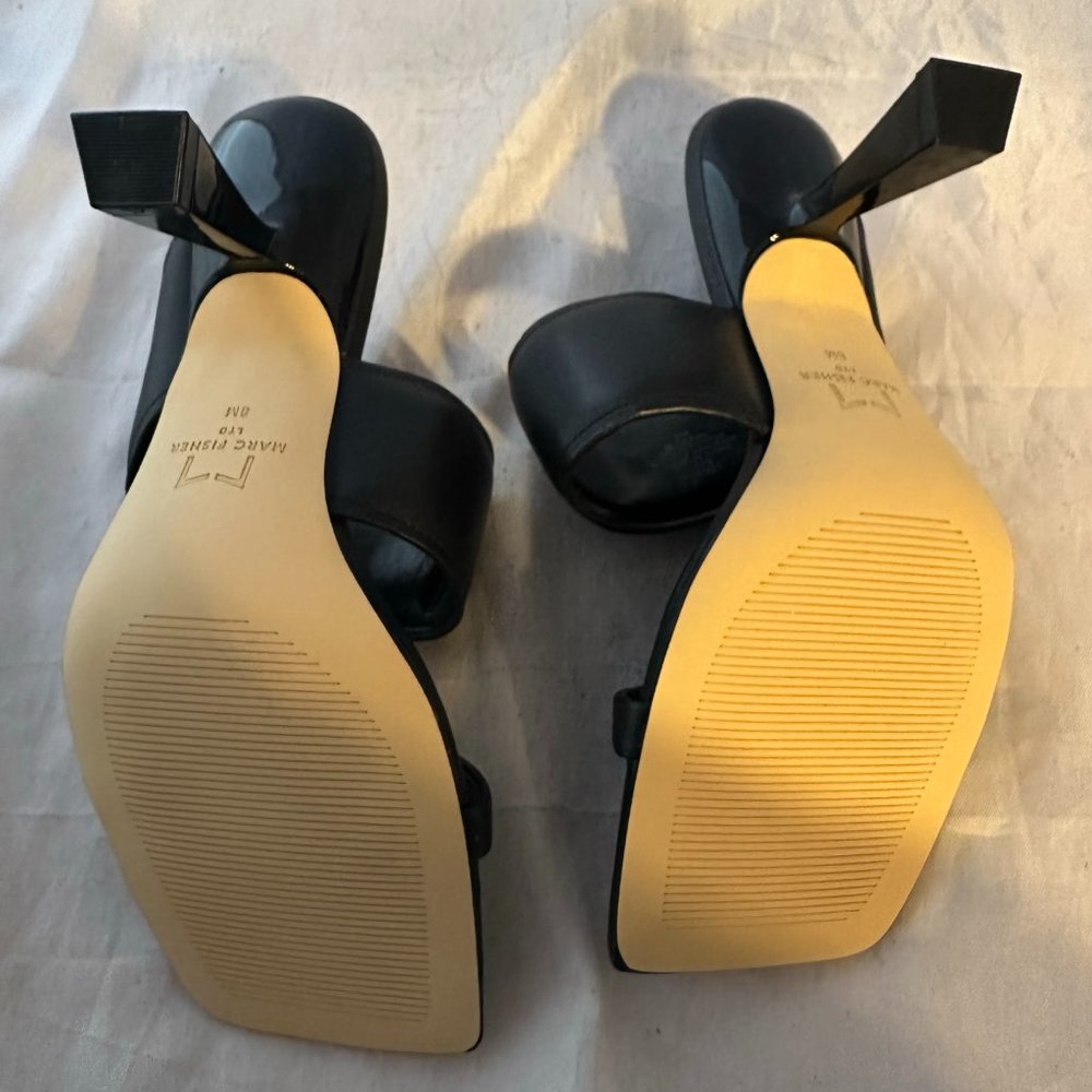 Marc Fisher  Deann Sandal, Black Leather  Women Size 9   retail $150  NIB - Picture 6 of 6